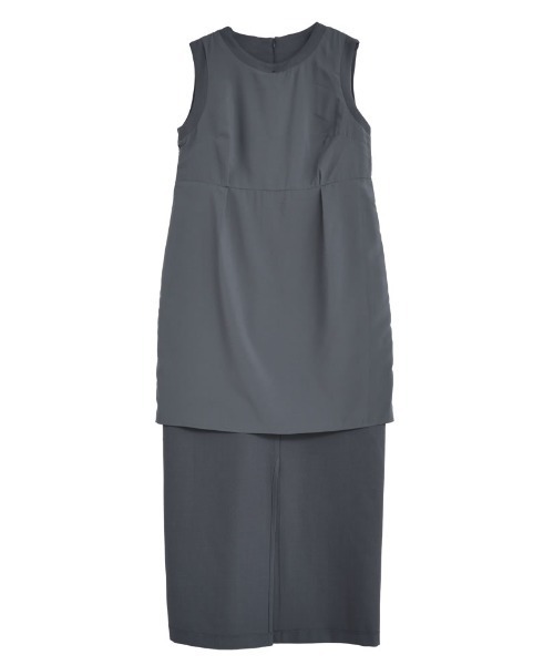 「Re:EDIT」 ノースリーブワンピース SHORT ブラック レディース_画像2