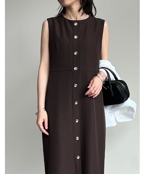 「Re:EDIT」 ノースリーブワンピース SHORT ブラック レディース_画像5