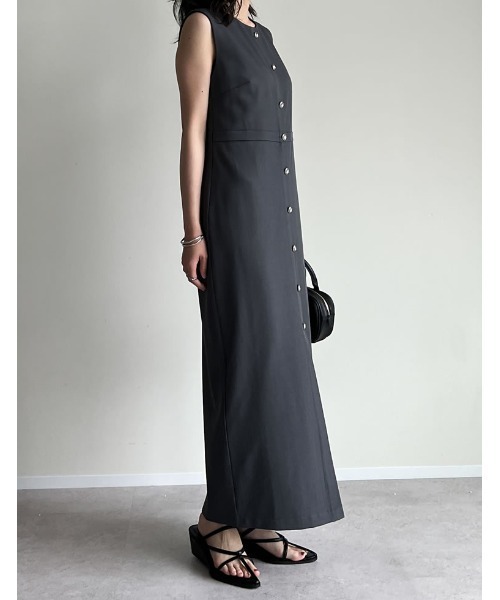 「Re:EDIT」 ノースリーブワンピース SHORT ブラック レディース_画像7