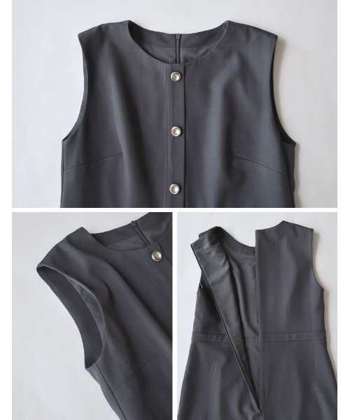 「Re:EDIT」 ノースリーブワンピース SHORT ブラック レディース_画像9