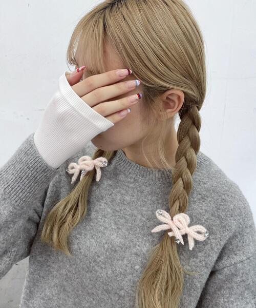 WEGO（ウィゴー） ヘアクリップ WEGO/「2点セット」ニットリボン