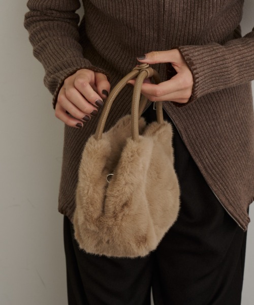DFFUR. ハンドバッグ 2WAYエシカルファーバッグ : ZOZOTOWN Yahoo!店