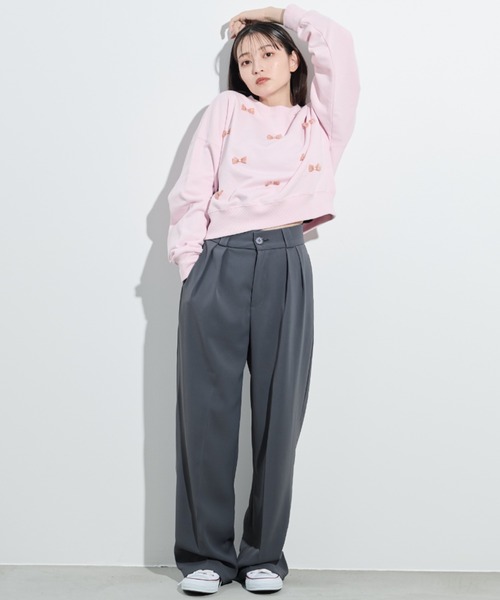 「paravion」 スウェットカットソー FREE アイボリー レディース_画像4