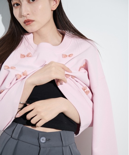 「paravion」 スウェットカットソー FREE アイボリー レディース_画像6