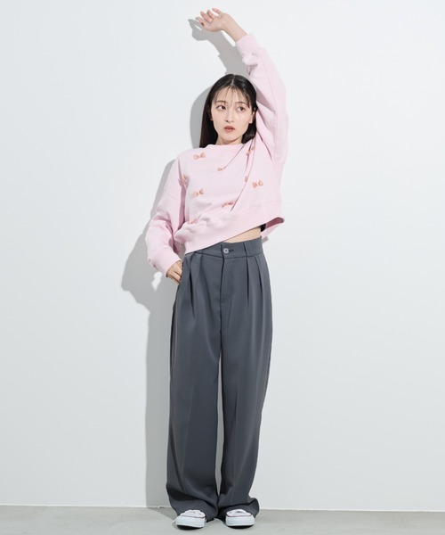 「paravion」 スウェットカットソー FREE アイボリー レディース_画像7