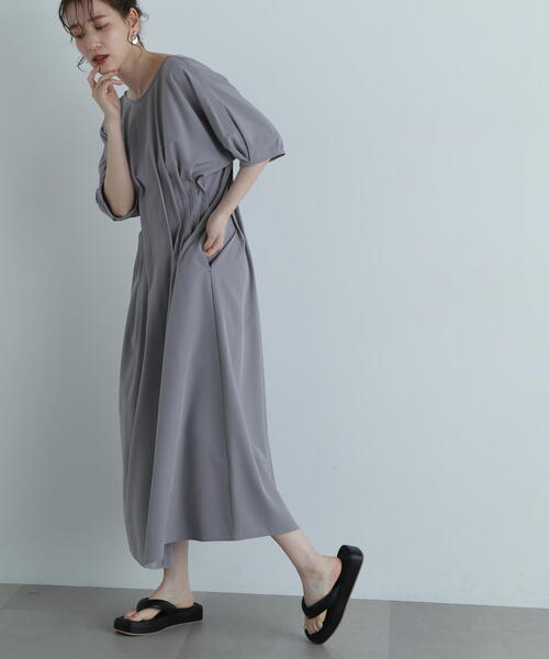 「N.（N. Natural Beauty Basic）」 半袖ワンピース SMALL ライトベージュ レディース_画像3