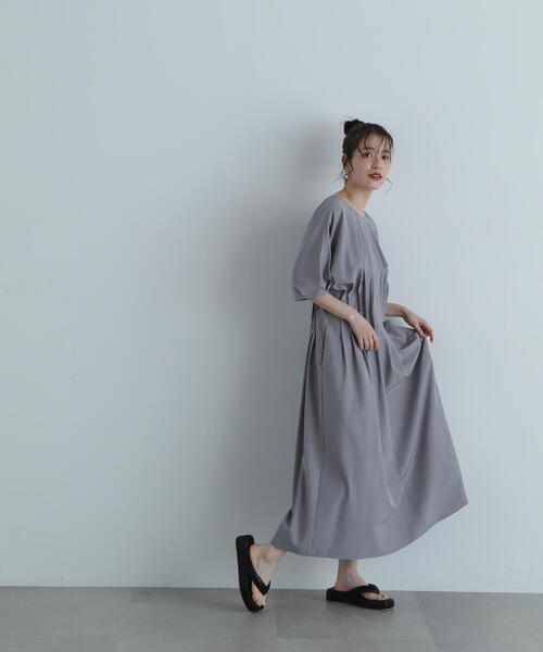「N.（N. Natural Beauty Basic）」 半袖ワンピース SMALL ライトベージュ レディース_画像4