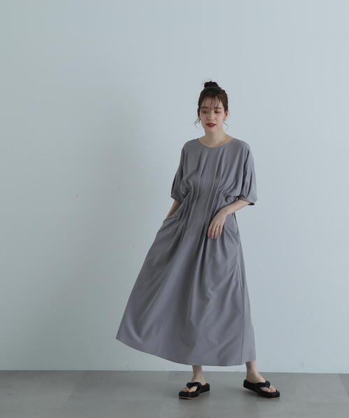 「N.（N. Natural Beauty Basic）」 半袖ワンピース SMALL ライトベージュ レディース_画像6