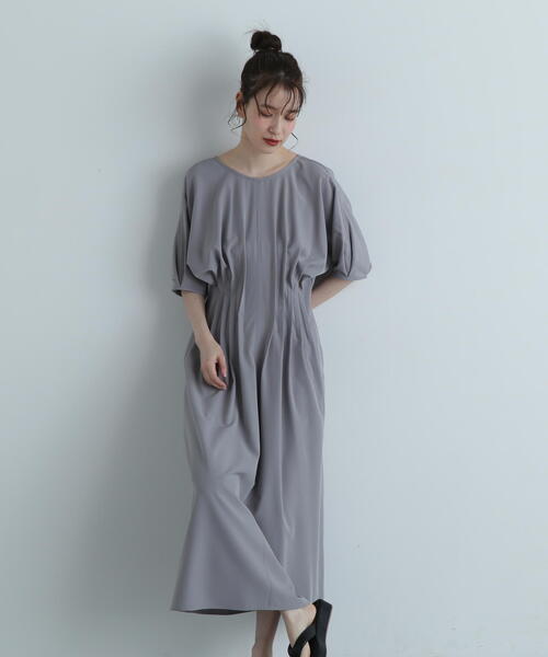 「N.（N. Natural Beauty Basic）」 半袖ワンピース SMALL ライトベージュ レディース_画像7