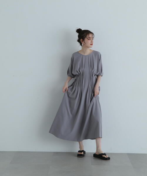 「N.（N. Natural Beauty Basic）」 半袖ワンピース SMALL ライトベージュ レディース_画像8