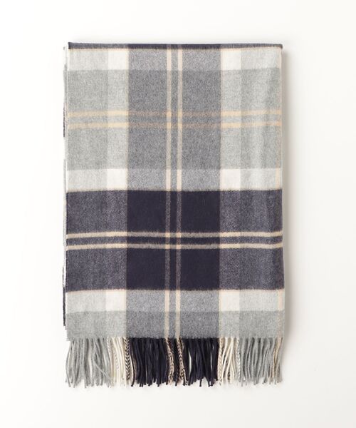 Johnstons of Elgin カシミヤ ストール ネイビー チェック Johnstons of Elgin（ジョンストンズ オブ エルガン） カシミヤ