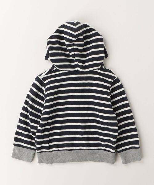 「PETIT BATEAU」 「KIDS」ボーダー柄ジップアップパーカー 95cm ネイビー キッズ_画像2