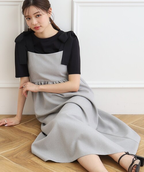 「couture brooch」 キャミソールワンピース 38 ブラック レディース_画像6