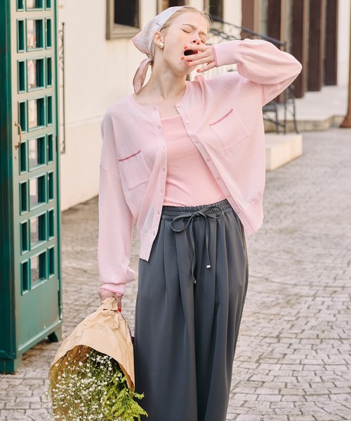 BONLECILL（ボンルシール） カーディガン 「UVカット率92％」配色ちび