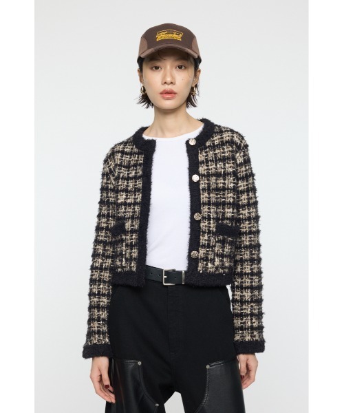 MOUSSY（マウジー） ジャケット ノーカラージャケット COMPACT KNIT