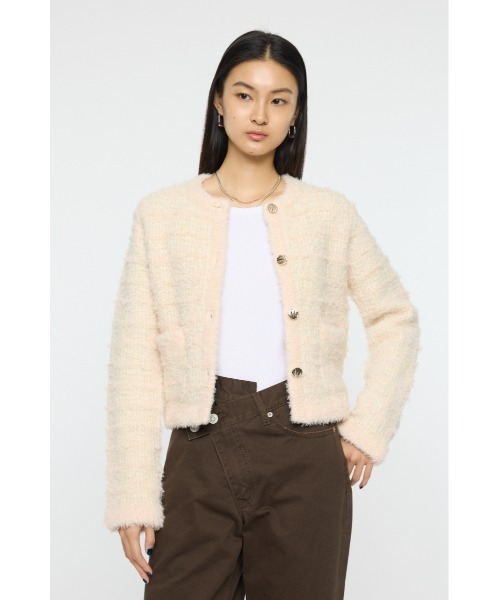 MOUSSY（マウジー） ジャケット ノーカラージャケット COMPACT KNIT