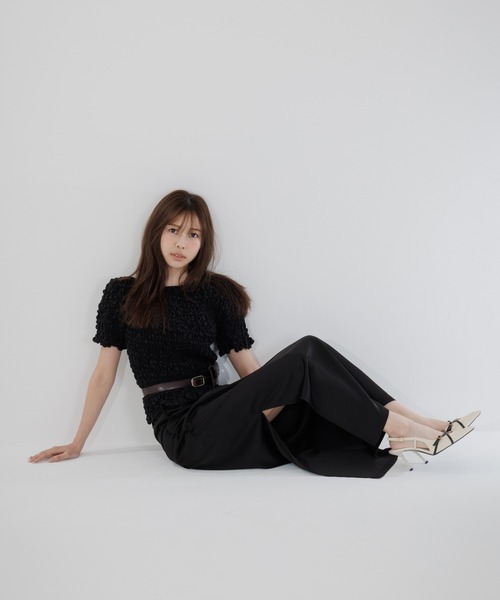 スカート satin drape long skirt（サテンドレープロングスカート