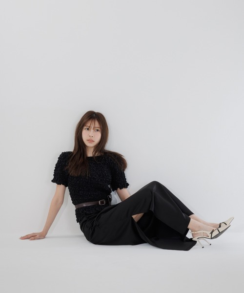 スカート satin drape long skirt（サテンドレープロングスカート