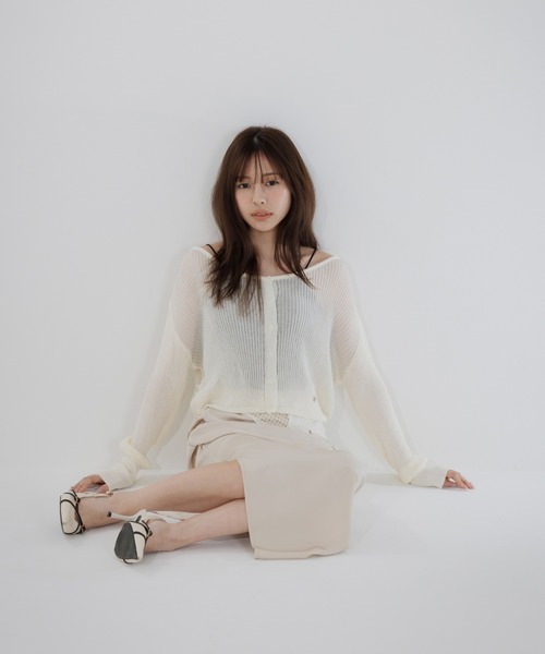 スカート satin drape long skirt（サテンドレープロングスカート