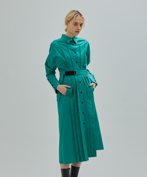 ユナイテッドトウキョウ　ワンピース　グリーン UNITED TOKYO（ユナイテッドトウキョウ） シャツワンピース 1 グリーン