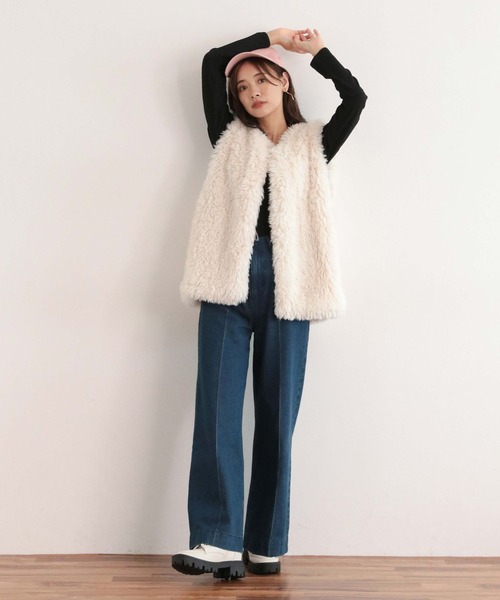 「mysty woman」 長袖カットソー FREE イエロー レディース_画像3