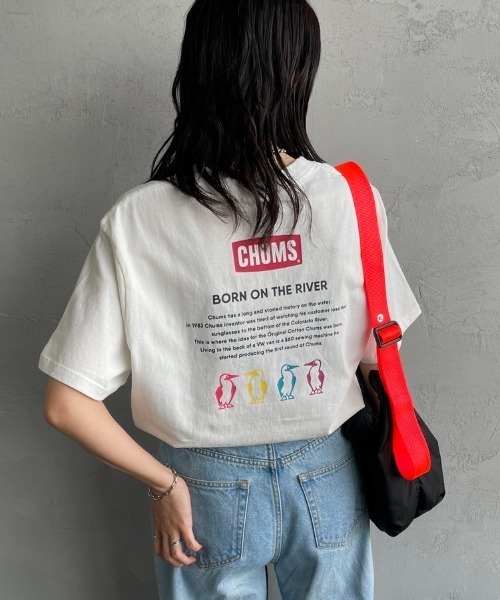 tシャツ 「WEB限定」「CHUMS/チャムス」 別注 ヒストリーロゴ バックプリント ショートスリーブTシャツ レディース メンズの画像