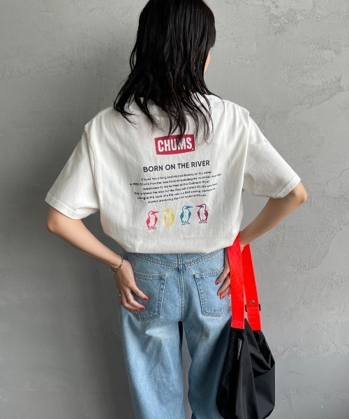 tシャツ 「WEB限定」「CHUMS/チャムス」 別注 ヒストリーロゴ バックプリント ショートスリーブTシャツ レディース メンズの画像