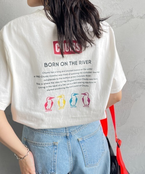 tシャツ 「WEB限定」「CHUMS/チャムス」 別注 ヒストリーロゴ バックプリント ショートスリーブTシャツ レディース メンズの画像