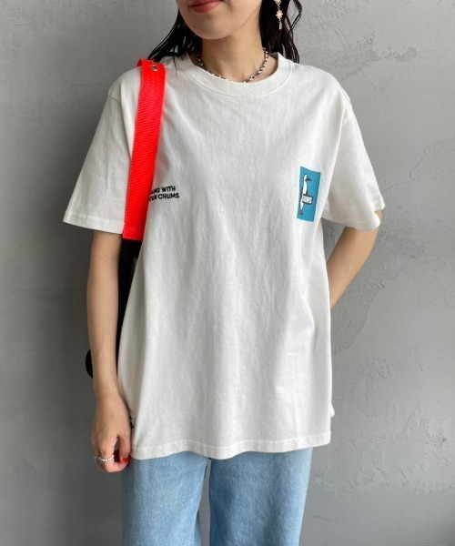 tシャツ 「WEB限定」「CHUMS/チャムス」 別注 ヒストリーロゴ バックプリント ショートスリーブTシャツ レディース メンズの画像