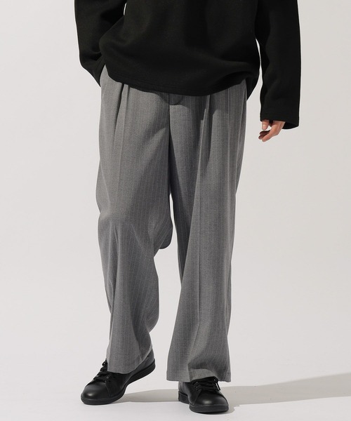 niko and…（ニコアンド） スラックス ワイドストライプスラックス