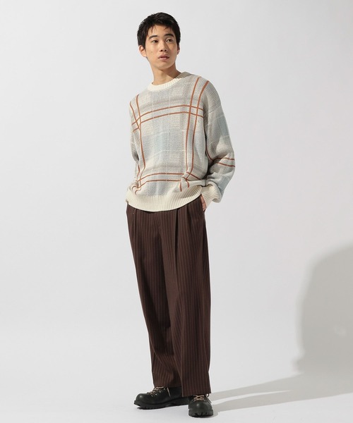 niko and…（ニコアンド） スラックス ワイドストライプスラックス