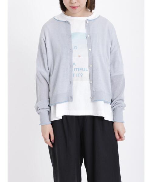 「sm2rhythm」 ニットカーディガン F サックスブルー レディース_画像4