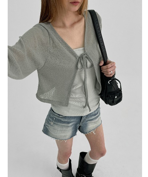 「BLACKUP」 カーディガン FREE アッシュグレー レディース_画像9