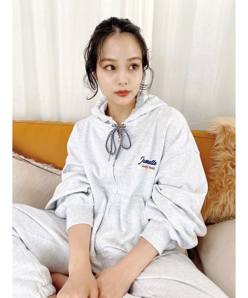 「JUMELLE」 ジップアップパーカー MEDIUM グレー レディース_画像7