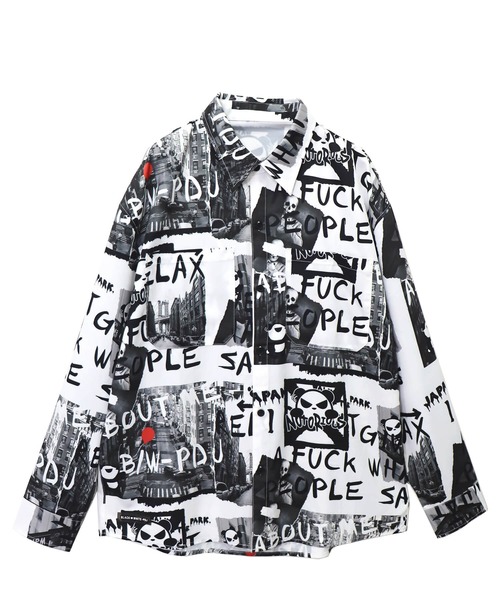 「JACKROSE」 長袖シャツ L ホワイト メンズ_画像2