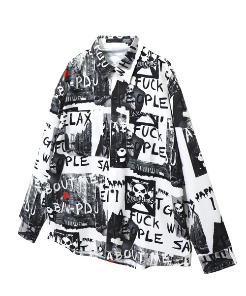 「JACKROSE」 長袖シャツ L ホワイト メンズ_画像3