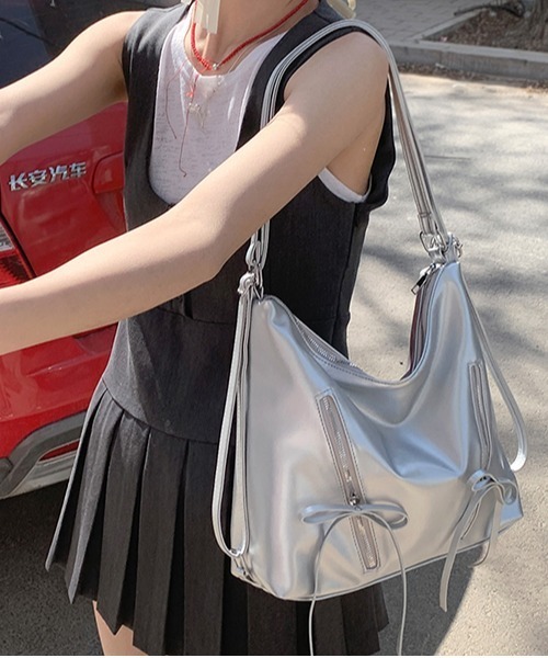 「gossip！ロサンゼルス」 2WAYバッグ FREE シルバー レディース_画像9