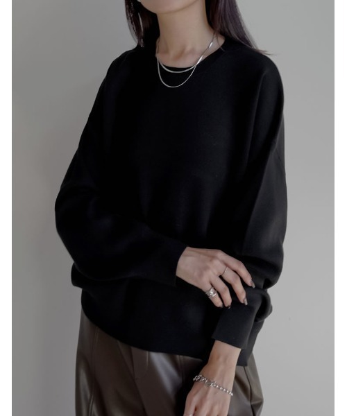 「Re:EDIT」 長袖ニット LARGE グレー レディース_画像3