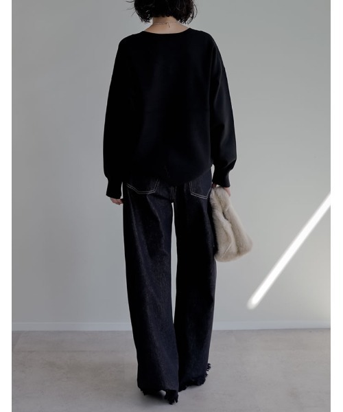 「Re:EDIT」 長袖ニット LARGE グレー レディース_画像4
