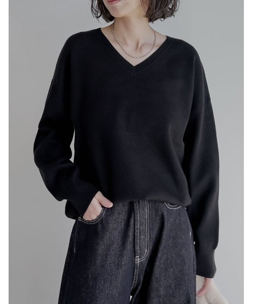 「Re:EDIT」 長袖ニット LARGE グレー レディース_画像5