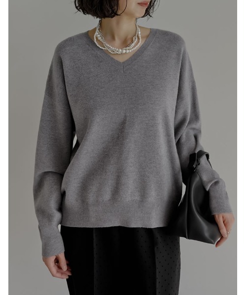 「Re:EDIT」 長袖ニット LARGE グレー レディース_画像7
