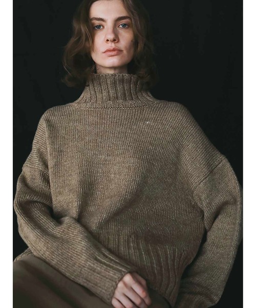 「HER.」 長袖ニット フリー ベージュ レディース_画像5