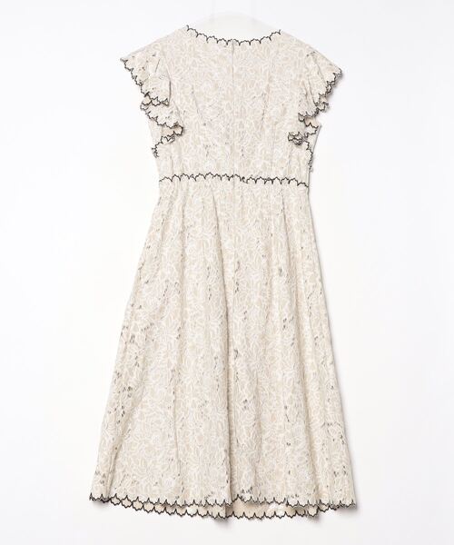 「LANVIN en Bleu」 ノースリーブワンピース 38 ベージュ レディース_画像2
