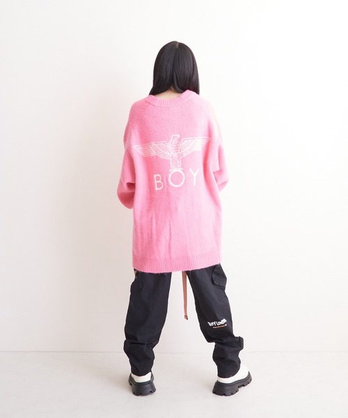 「BOY LONDON」 ニットカーディガン L ピンク メンズ_画像2