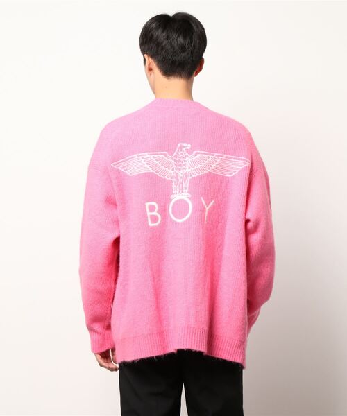 「BOY LONDON」 ニットカーディガン L ピンク メンズ_画像7