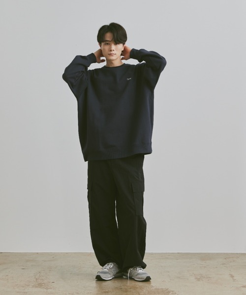 「flaner」 スウェットカットソー LARGE グレー レディース_画像4