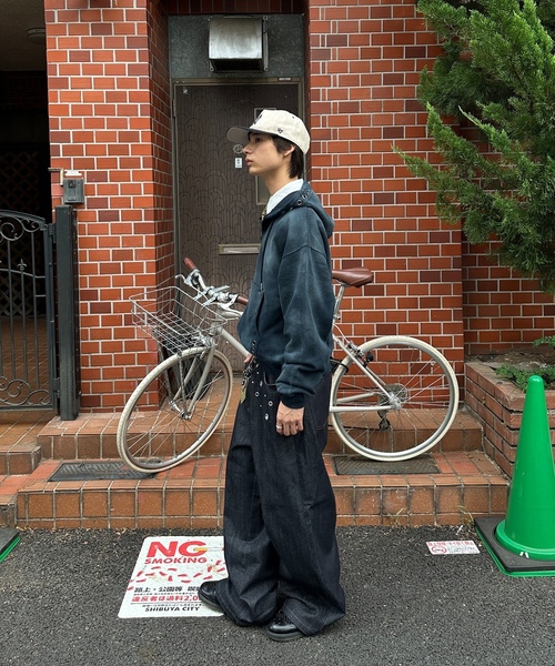 「kutir」 ジップアップパーカー MEDIUM ブラック メンズ_画像2