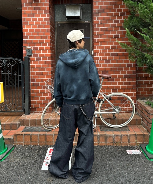 「kutir」 ジップアップパーカー MEDIUM ブラック メンズ_画像3