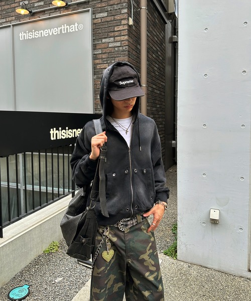 「kutir」 ジップアップパーカー MEDIUM ブラック メンズ_画像9