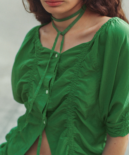 ブラウス シャツ 「CURRENTAGE/カレンテージ」Piece Dyeing Cupra Blouse レディースの画像